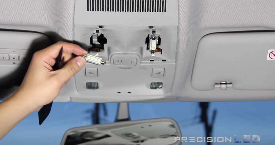 Manually remove existing audi a3 interior light bulbs